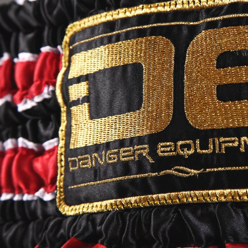 Danger Equipment D.E Fit Special Muay Thai Shorts - Black Red 7 Danger Equipment D.E Fit Special Muay Thai Shorts - Black Red