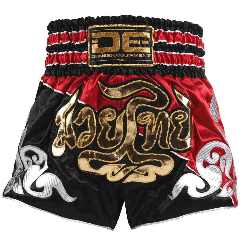 Danger Equipment D.E Fit Special Muay Thai Shorts - Black Red 3 Danger Equipment D.E Fit Special Muay Thai Shorts - Black Red
