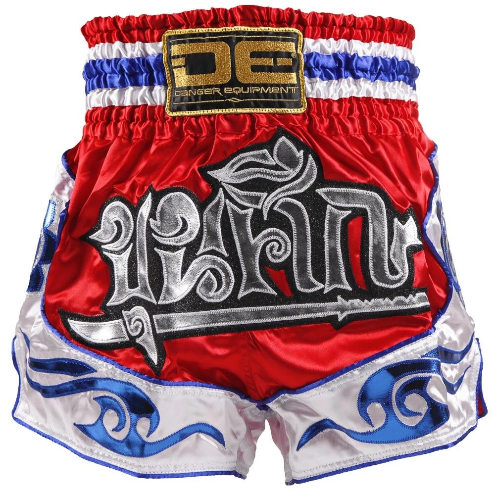 Danger Equipment D.E Fit Special Muay Thai Shorts - Red/White/Blue 3 Danger Equipment D.E Fit Special Muay Thai Shorts - Red/White/Blue