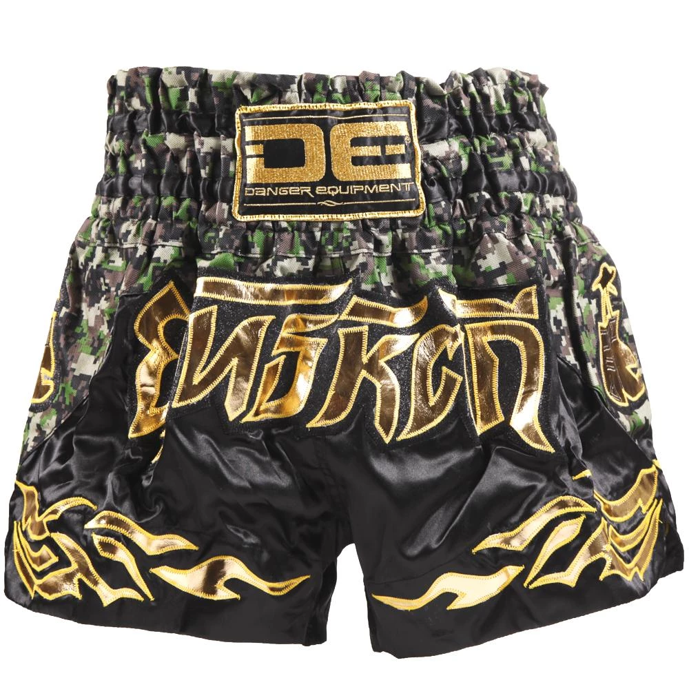 Danger Equipment D.E Fit Special Muay Thai Shorts - Camo/Gold 3 Danger Equipment D.E Fit Special Muay Thai Shorts - Camo/Gold