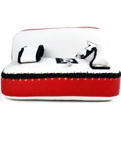 KPS2 MTG Pro White-Red Synthetic Thai Kick Pads 10 KPS2 MTG Pro White-Red Synthetic Thai Kick Pads