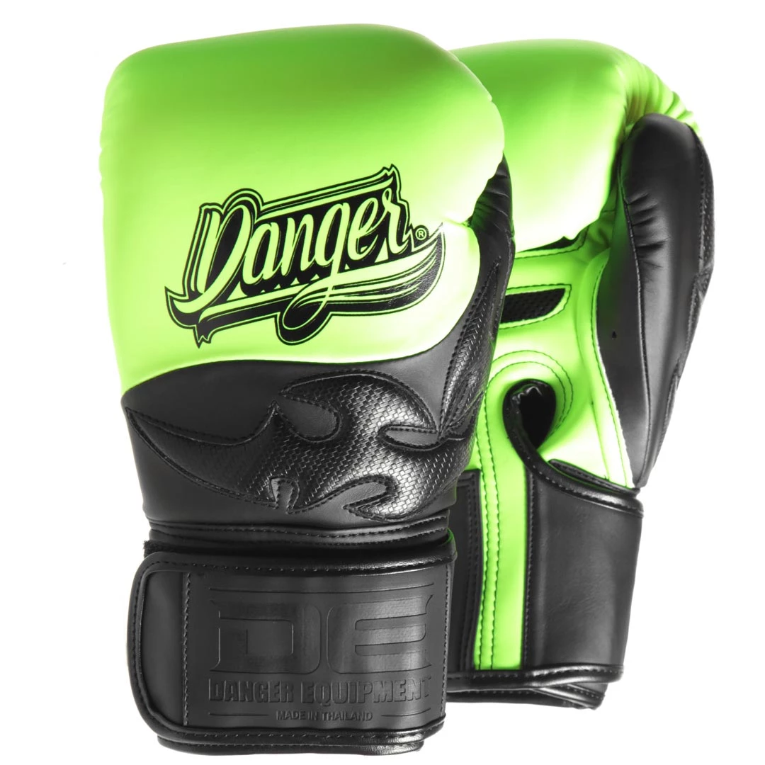 Muay Thai Boxing Gloves - Sak Muay By Danger Equipment - Yellow/Black 3 Muay Thai Boxing Gloves - Sak Muay By Danger Equipment - Yellow/Black