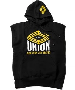 Union Boxing Sleeveless Hoodie - Black