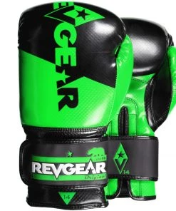 Revgear Pinnacle Boxing Gloves- Black Green FIGHT GLOVES