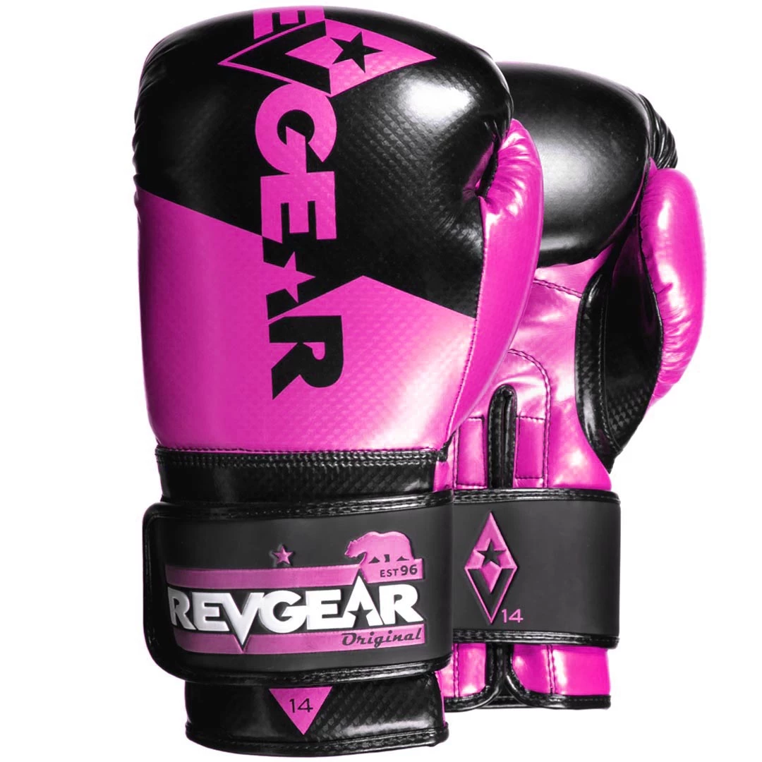 Revgear Pinnacle Boxing Gloves- Black Pink 3 Revgear Pinnacle Boxing Gloves- Black Pink