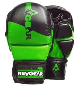 FIGHT GLOVES Revgear PINNACLE MMA SPARRING GLOVES - BLACK/GREEN