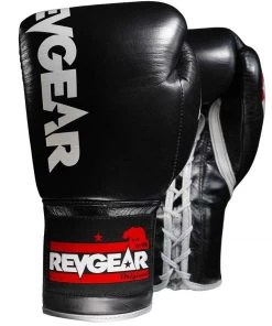 Revgear Professional Competition Boxing Gloves - Black/Grey FIGHT GLOVES