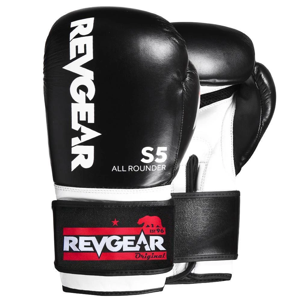 FIGHT GLOVES Revgear S5 All Rounder Boxing Glove - Black White 3 FIGHT GLOVES Revgear S5 All Rounder Boxing Glove - Black White