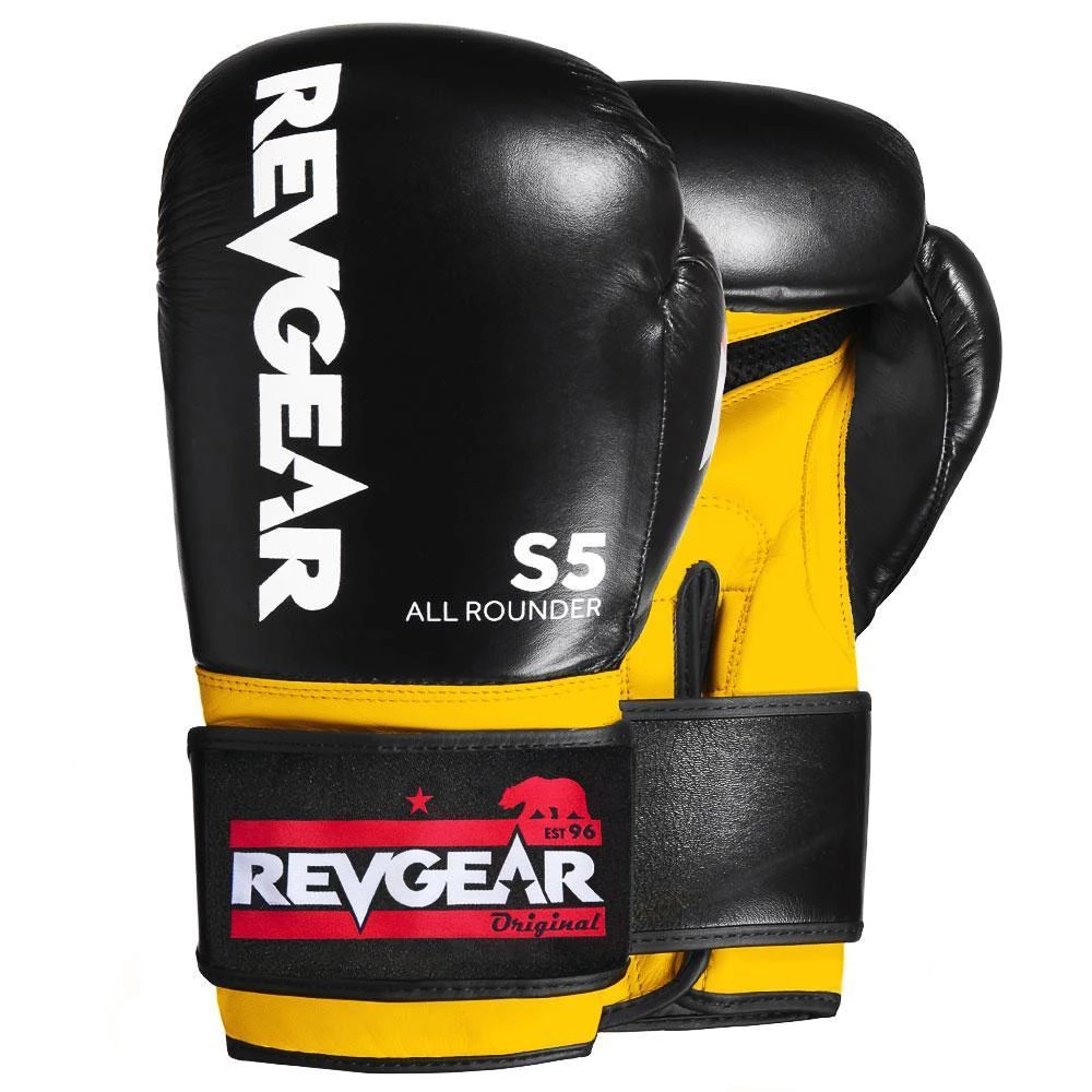 Revgear S5 All Rounder Boxing Glove - Black Yellow 3 Revgear S5 All Rounder Boxing Glove - Black Yellow
