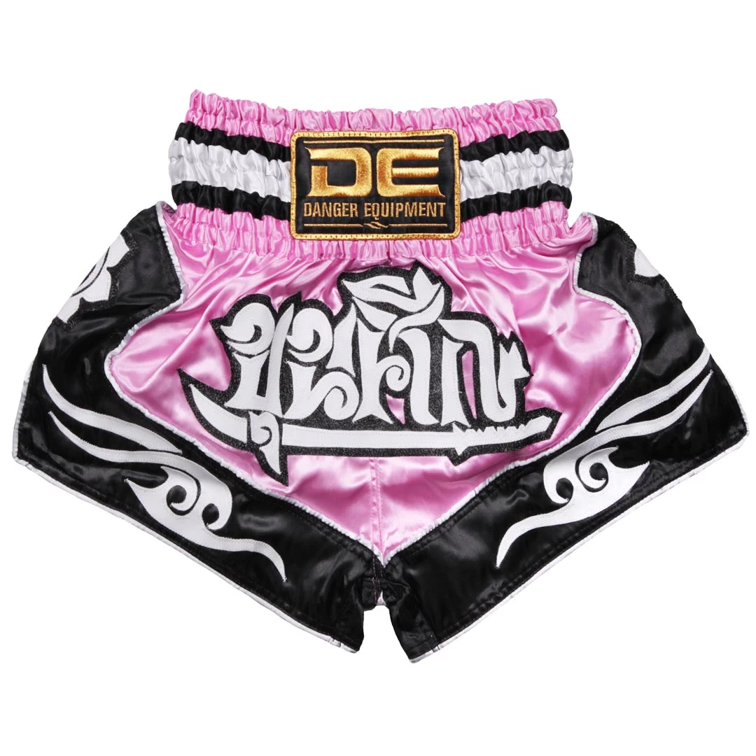 Danger Equipment D.E Fit Special Muay Thai Shorts - Pink/Black/White 3 Danger Equipment D.E Fit Special Muay Thai Shorts - Pink/Black/White