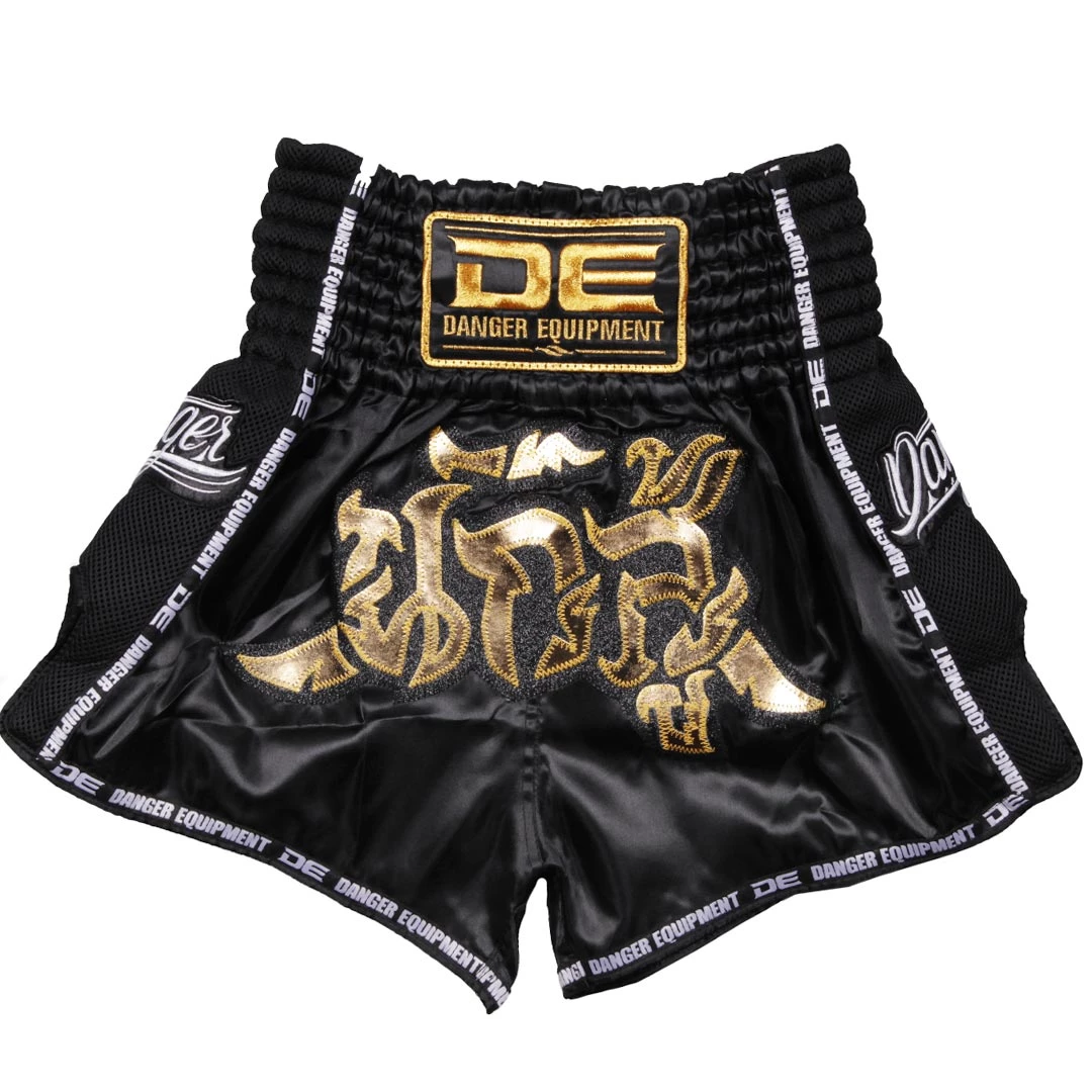 Danger Equipment D.E Fit Special Muay Thai Shorts - Black/Gold 3 Danger Equipment D.E Fit Special Muay Thai Shorts - Black/Gold