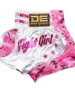 Danger Equipment D.E Fit Special Muay Thai Shorts - Pink/White