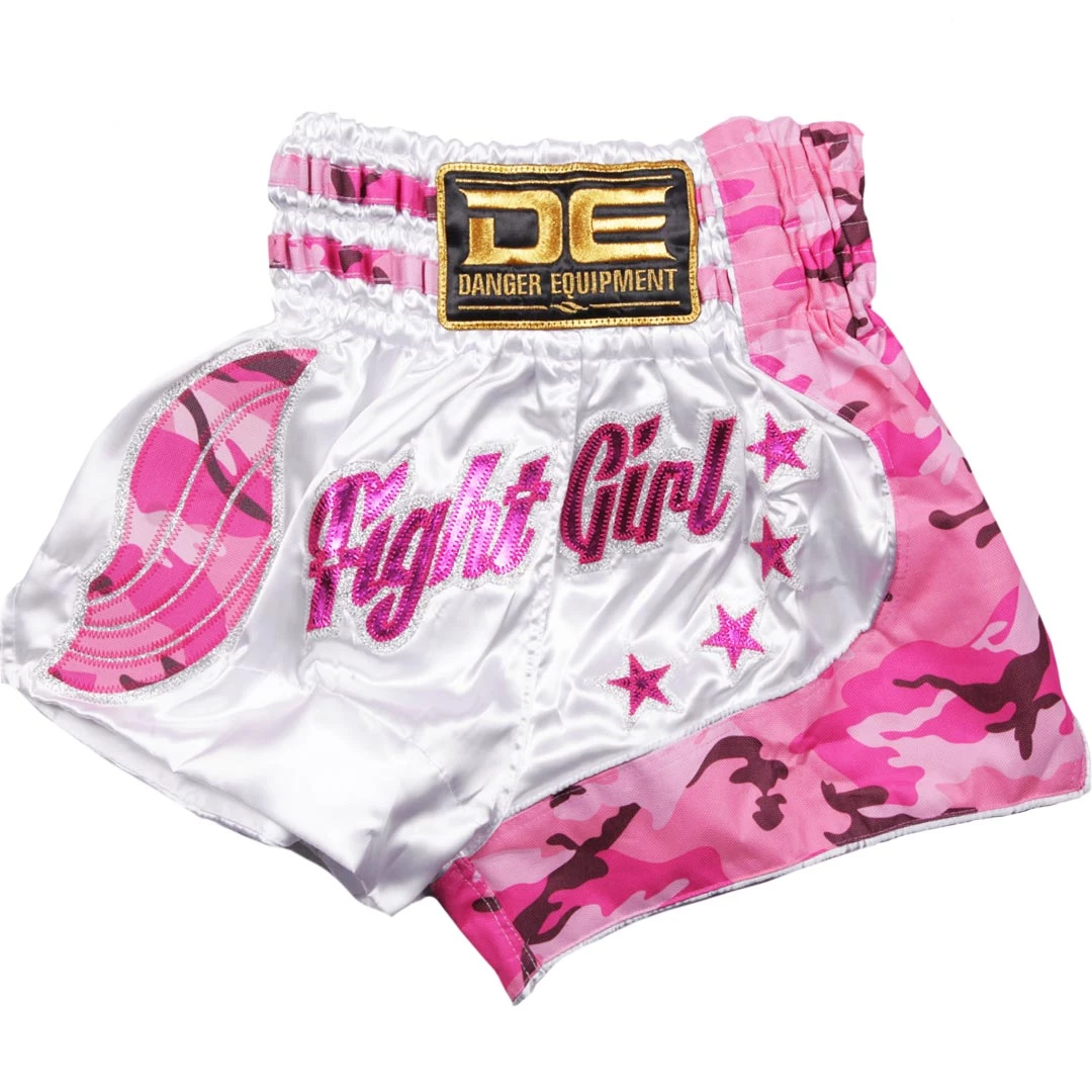 Danger Equipment D.E Fit Special Muay Thai Shorts - Pink/White 4 Danger Equipment D.E Fit Special Muay Thai Shorts - Pink/White