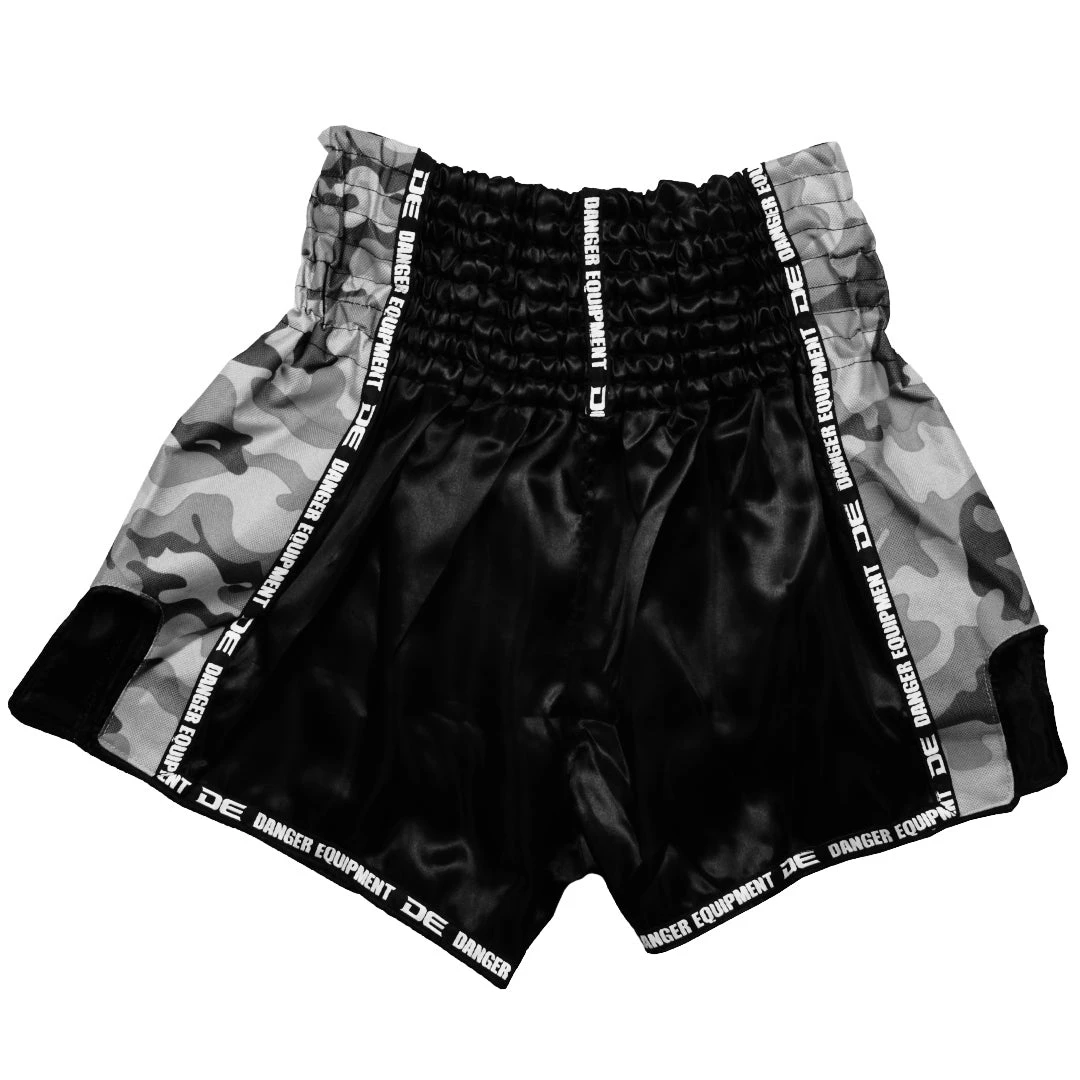 Danger Equipment D.E Fit Special Muay Thai Shorts - Grey Camo 4 Danger Equipment D.E Fit Special Muay Thai Shorts - Grey Camo