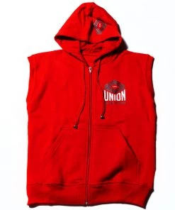 APPAREL & ACCESSORIES Union Boxing Sleeveless Zipped Hoodie - Red