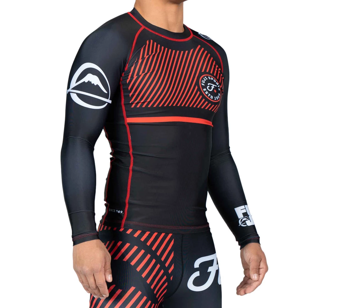 Rashguards Fuji Sports Script Long Sleeve Rashguard - Red 4 Rashguards Fuji Sports Script Long Sleeve Rashguard - Red