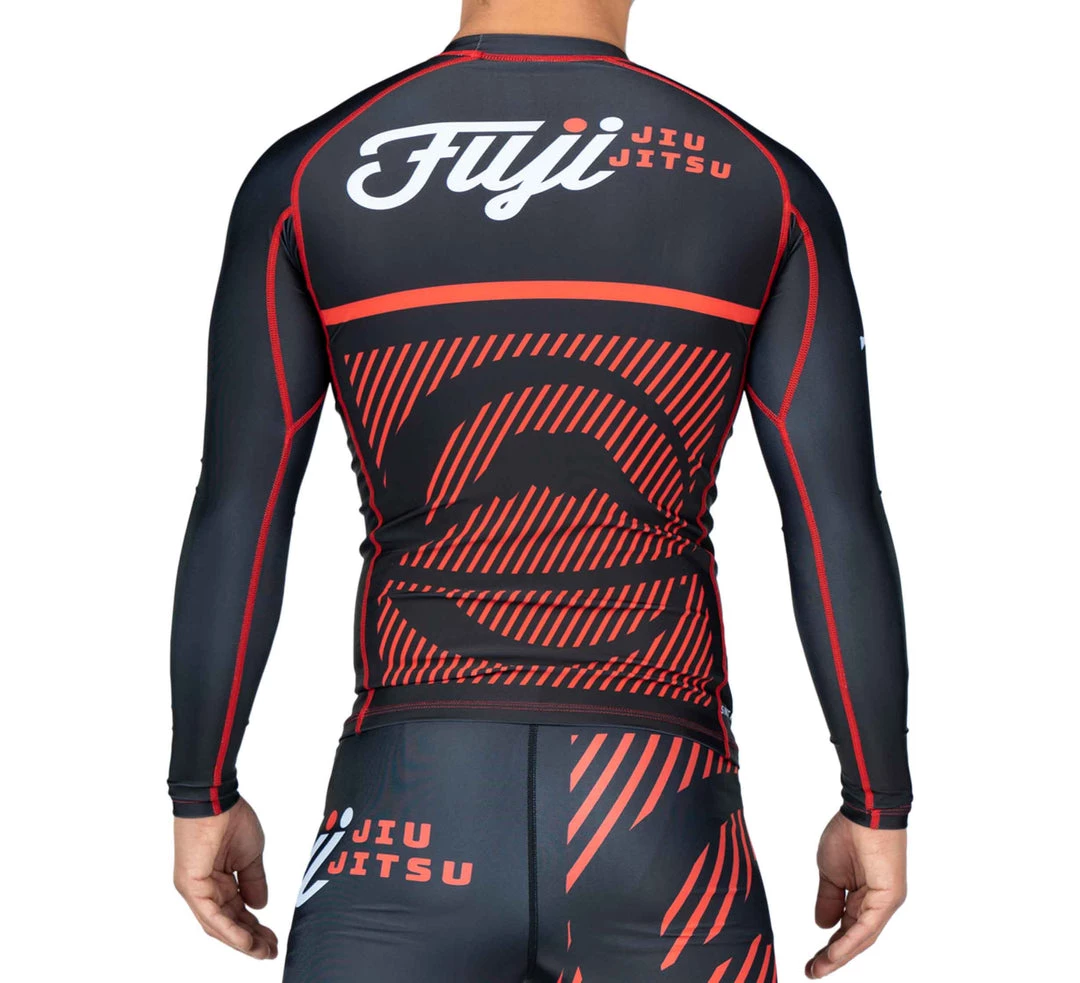 Rashguards Fuji Sports Script Long Sleeve Rashguard - Red 5 Rashguards Fuji Sports Script Long Sleeve Rashguard - Red