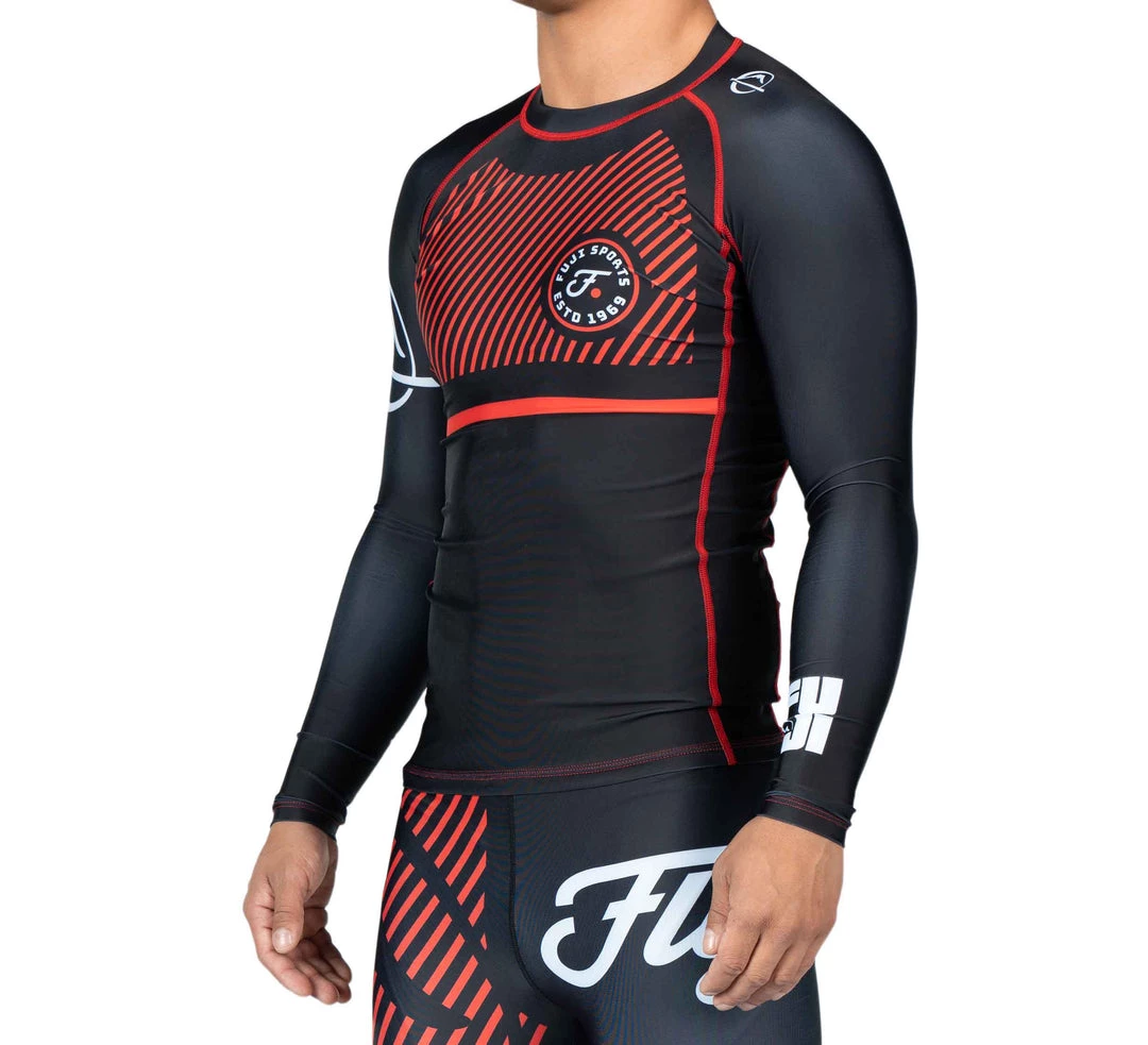 Rashguards Fuji Sports Script Long Sleeve Rashguard - Red 6 Rashguards Fuji Sports Script Long Sleeve Rashguard - Red