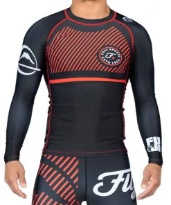 Rashguards Fuji Sports Script Long Sleeve Rashguard - Red