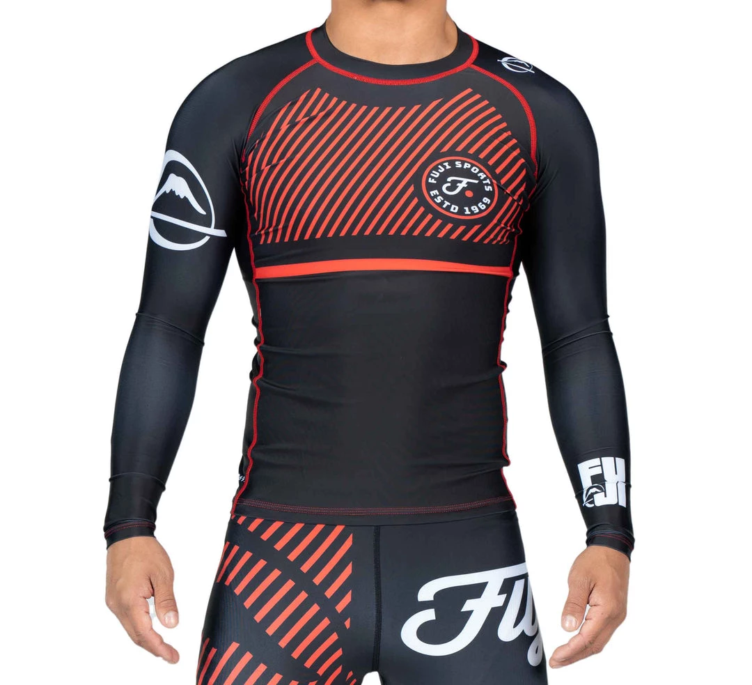 Rashguards Fuji Sports Script Long Sleeve Rashguard - Red 3 Rashguards Fuji Sports Script Long Sleeve Rashguard - Red