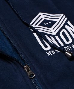 Union Boxing Sleeveless Zipped Hoodie - Navy APPAREL & ACCESSORIES