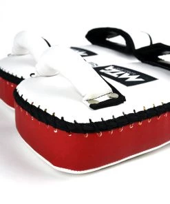 KPS2 MTG Pro White-Red Synthetic Thai Kick Pads 9 KPS2 MTG Pro White-Red Synthetic Thai Kick Pads