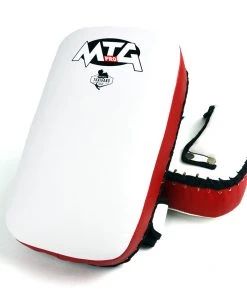 KPS2 MTG Pro White-Red Synthetic Thai Kick Pads
