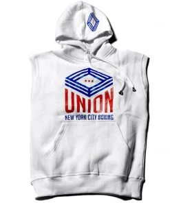 Union Boxing Sleeveless Hoodie - White APPAREL & ACCESSORIES