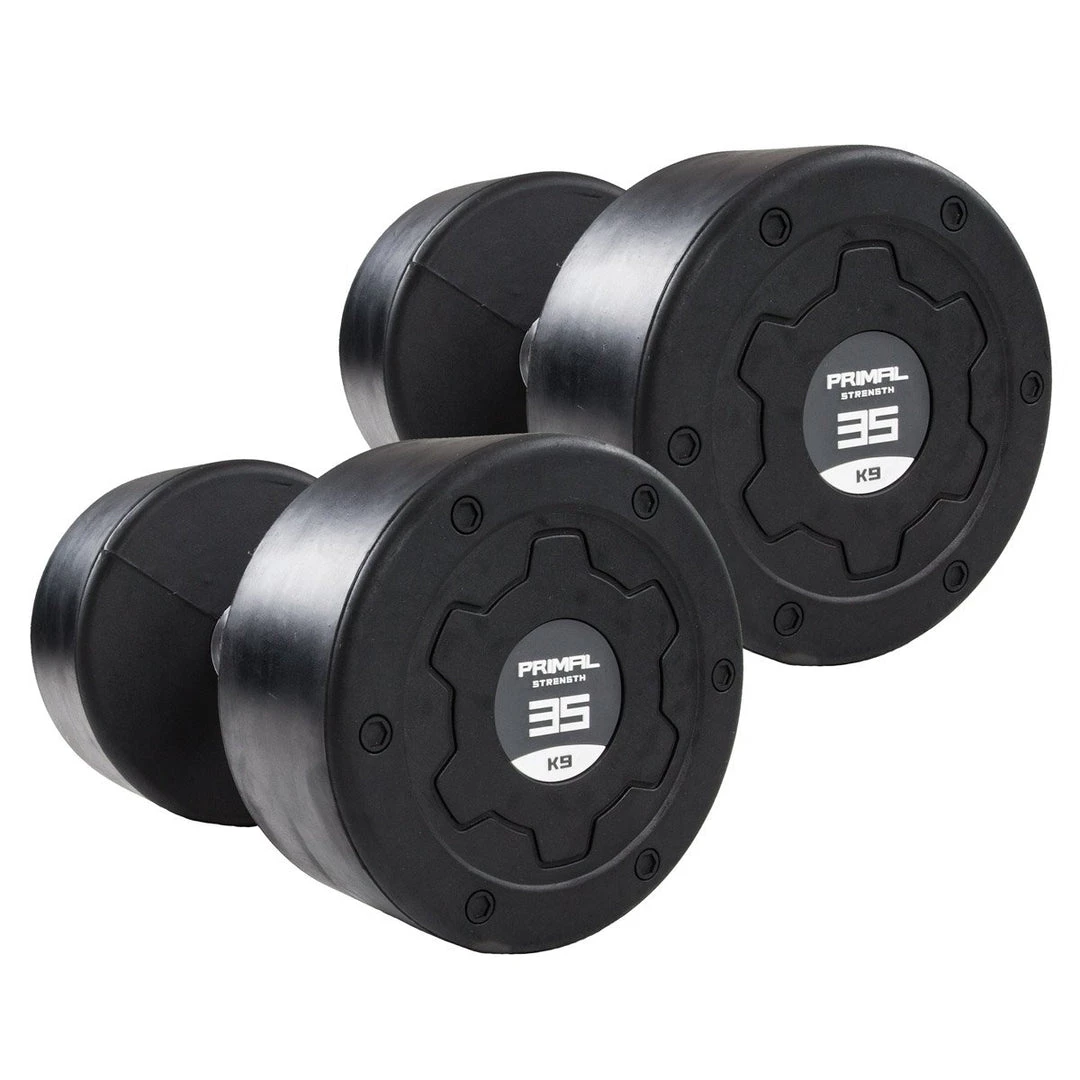 WEIGHTS & BARS Primal Strength Stealth Commercial Fitness Premium Rubber/Stainless Steel 2.5kg-25kg Dumbbell Set (10 Pairs) 8 WEIGHTS & BARS Primal Strength Stealth Commercial Fitness Premium Rubber/Stainless Steel 2.5kg-25kg Dumbbell Set (10 Pairs)