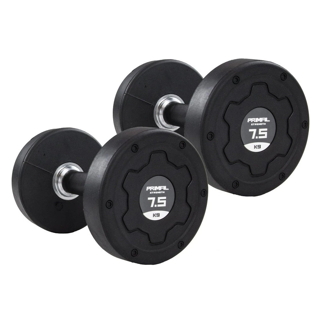 WEIGHTS & BARS Primal Strength Stealth Commercial Fitness Premium Rubber/Stainless Steel 2.5kg-25kg Dumbbell Set (10 Pairs) 5 WEIGHTS & BARS Primal Strength Stealth Commercial Fitness Premium Rubber/Stainless Steel 2.5kg-25kg Dumbbell Set (10 Pairs)