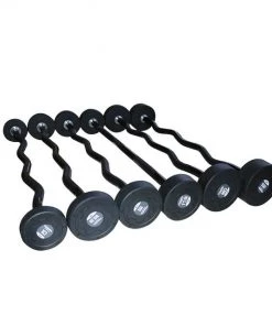 Primal Strength Stealth Elite Fitness Premium Rubber Stainless Steel Handle Barbell Set 10-45kg 10 Bar Set (Black)