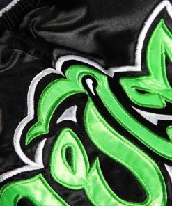 Revgear Kids Muay Thai Shorts - Black Green 12 Revgear Kids Muay Thai Shorts - Black Green