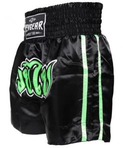 Revgear Kids Muay Thai Shorts - Black Green 14 Revgear Kids Muay Thai Shorts - Black Green
