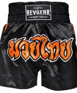 Revgear Kids Muay Thai Shorts - Black Orange
