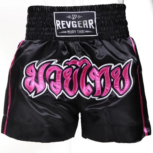 Revgear Kids Muay Thai Shorts - Black Pink 3 Revgear Kids Muay Thai Shorts - Black Pink