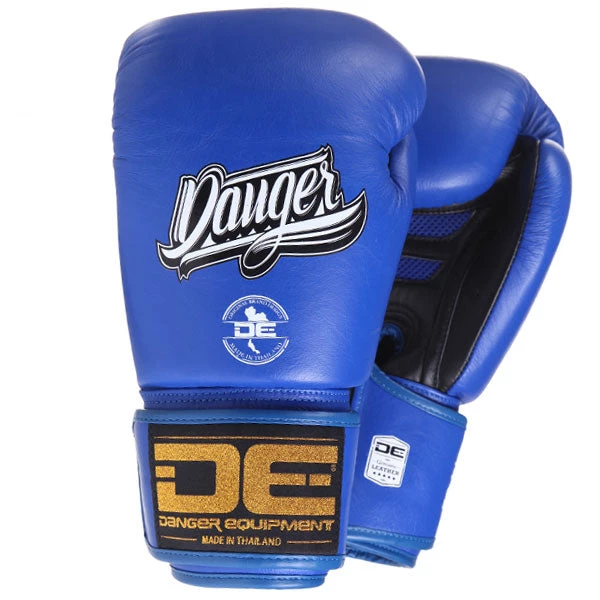 Danger Equipment Super Max Leather Boxing Gloves - Blue 3 Danger Equipment Super Max Leather Boxing Gloves - Blue