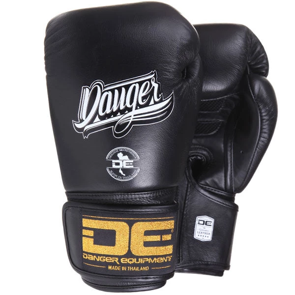 FIGHT GLOVES Danger Equipment Super Max Leather Boxing Gloves - Black 3 FIGHT GLOVES Danger Equipment Super Max Leather Boxing Gloves - Black
